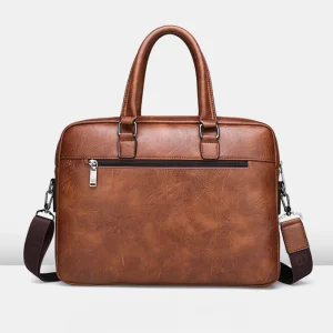Alternative view of Retro Men's Leather Laptop Briefcase